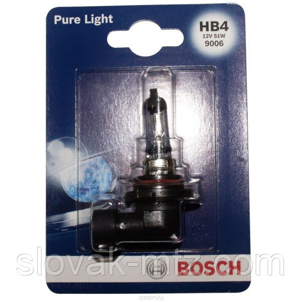 Автолампа BOSCH Pure Light HB4 51W 12V P22d (1987301063) 1шт./ блистер